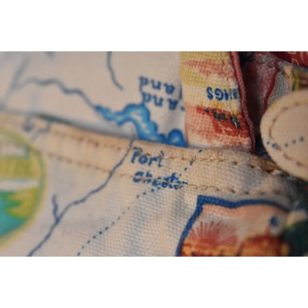 Vintage FOSSIL St Moritz Multi Color Traveler Map Print California